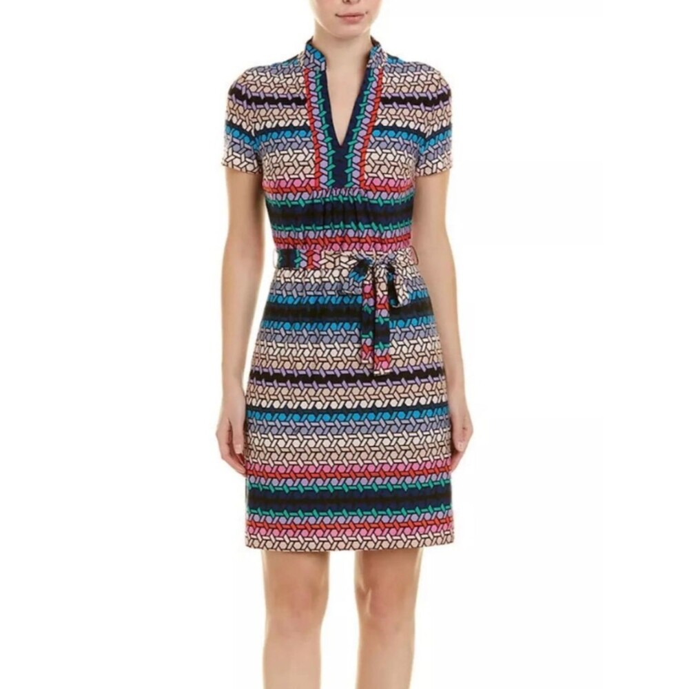 Trina Turk Stained Glass/Geometric Colorful Dress Business Casual/Summer - Small